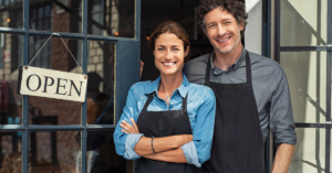 A wife and husband own a small business and need an easy way to build an affordable website