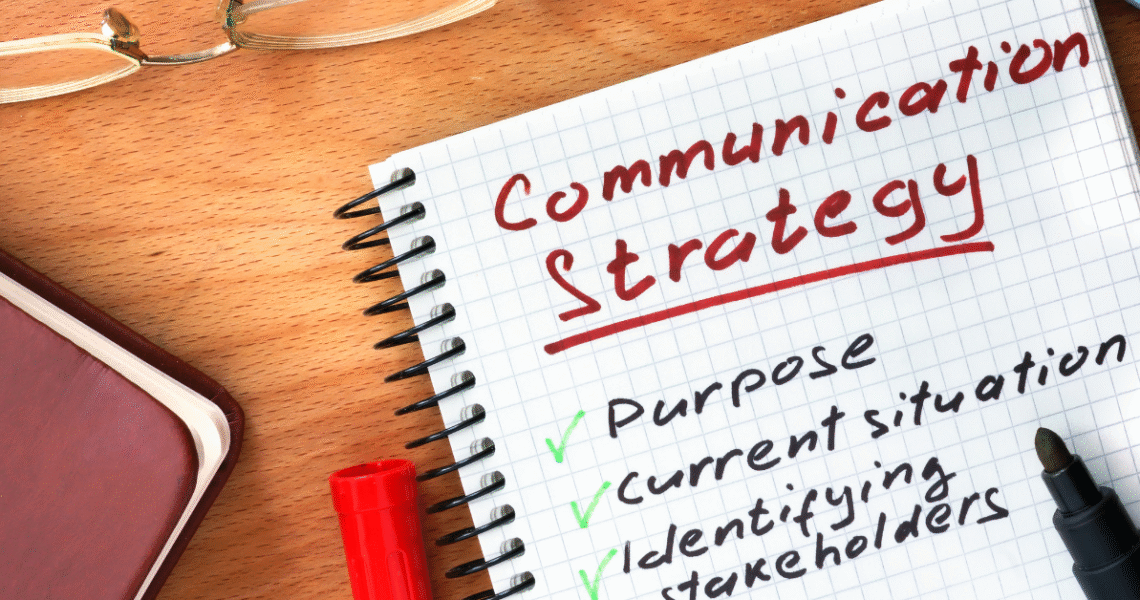 a leaders notepad with the beginning of a communications checklist